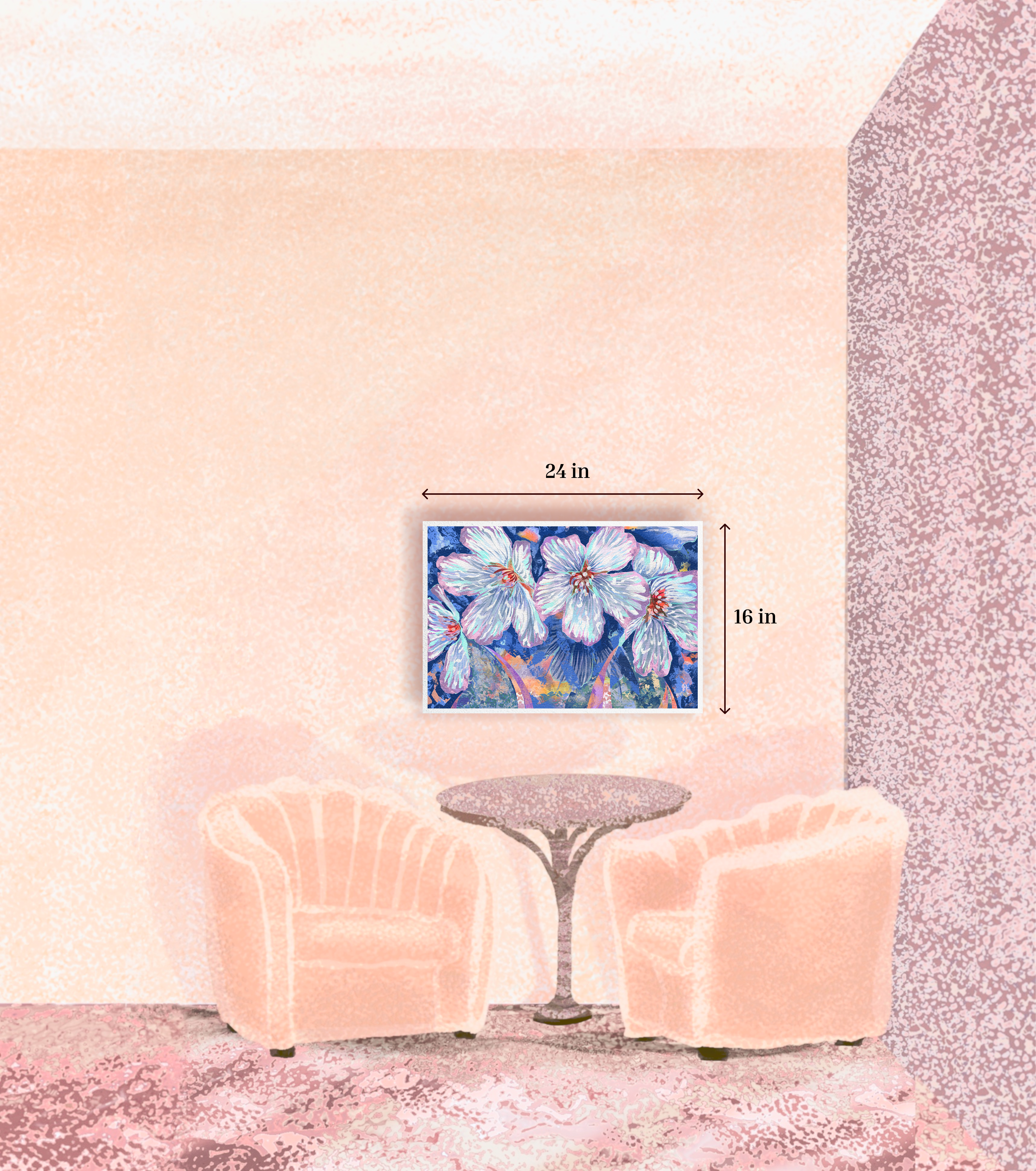 Four Blossoms on a Rainbow Print