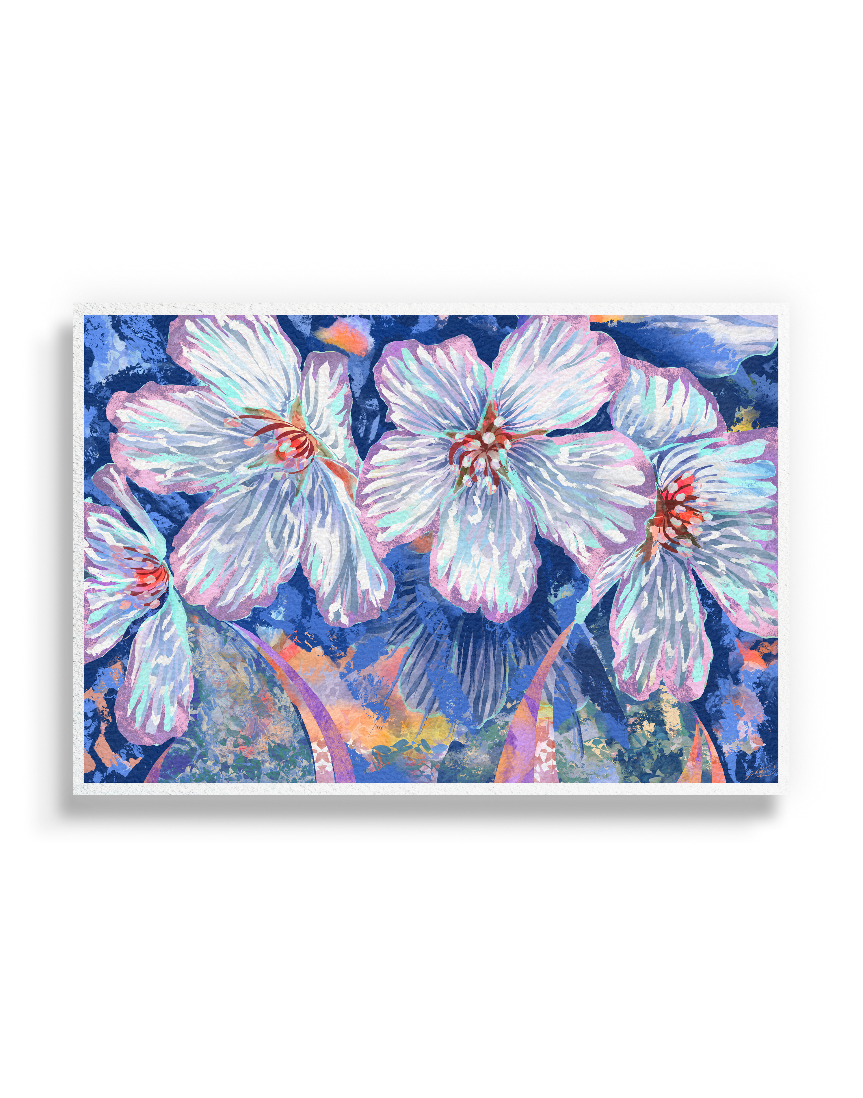 Four Blossoms on a Rainbow Print